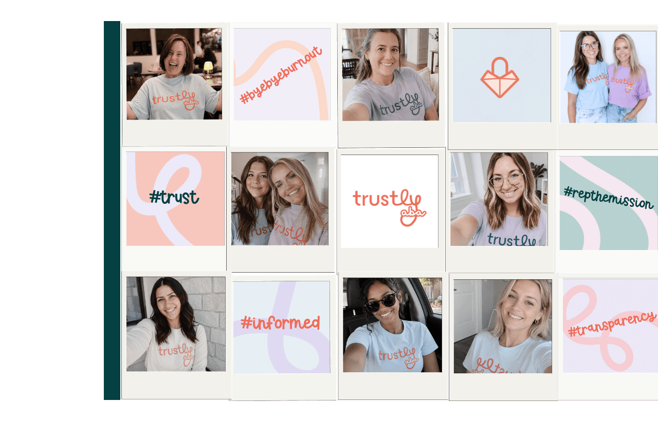 Trustly ABA community collage with clinician photos and transparency mission messages